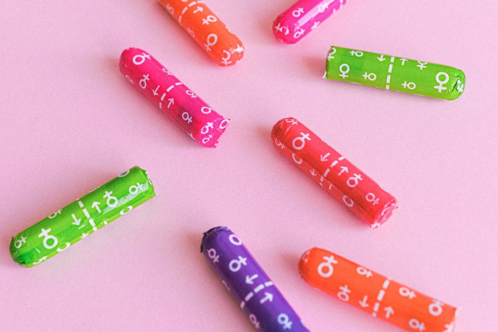 Colorful Tampons on a Pink Background Market to Thrive! Thrive with marive