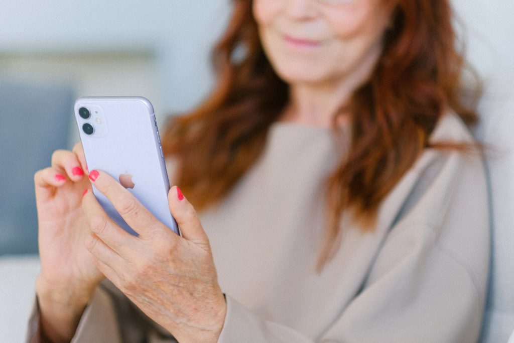 Elderly Woman Using Smartphone Market to Thrive! Thrive with marive