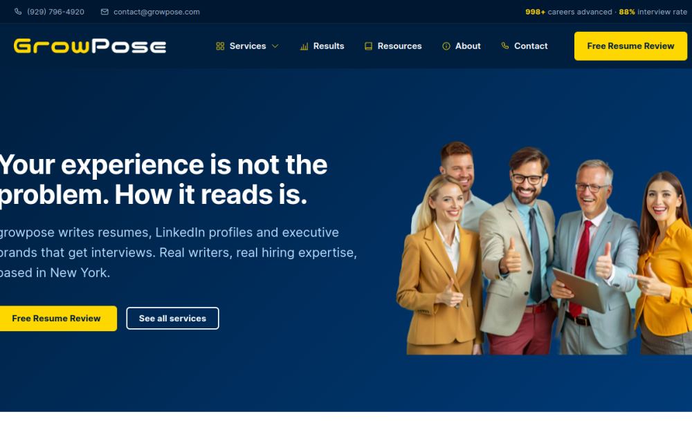Growpose homepage